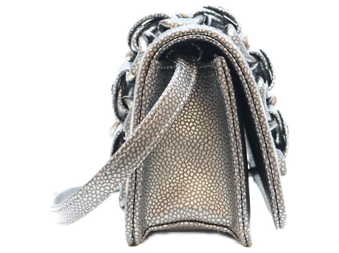 Borsa a tracolla Chanel Grigio Metallizzato Metallico - vista 4