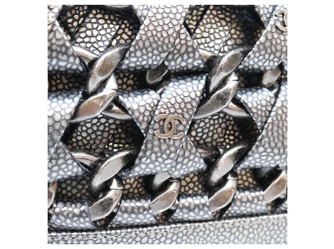 Borsa a tracolla Chanel Grigio Metallizzato Metallico - vista 6