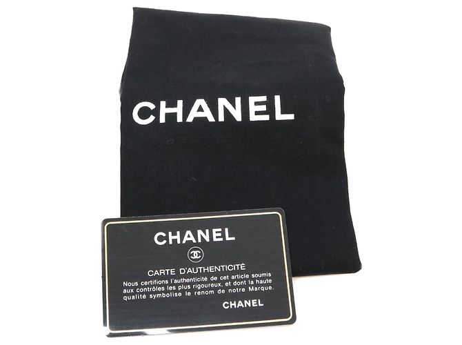 Borsa a tracolla Chanel in cotone blu navy - vista 12