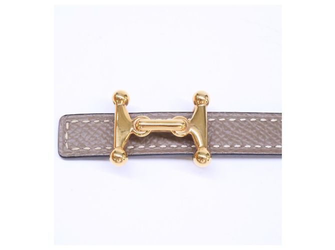 Hermès Cinturón Hermes Y-stamp Mole H Mini Buckle Black Etoupe - vista 4