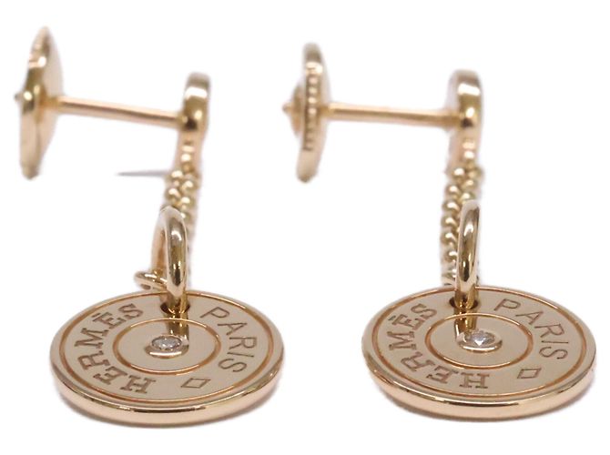 Hermès Orecchini a goccia Hermes Gambard in oro rosa e diamanti D'oro - vista 3