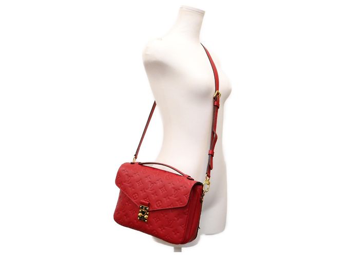 Borsa a tracolla Louis Vuitton Monogram Empreinte Pochette Metis Rosso Fuschia - vista 12