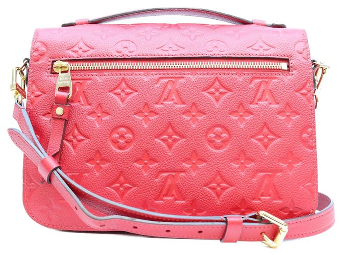 Borsa a tracolla Louis Vuitton Monogram Empreinte Pochette Metis Rosso Fuschia - vista 3