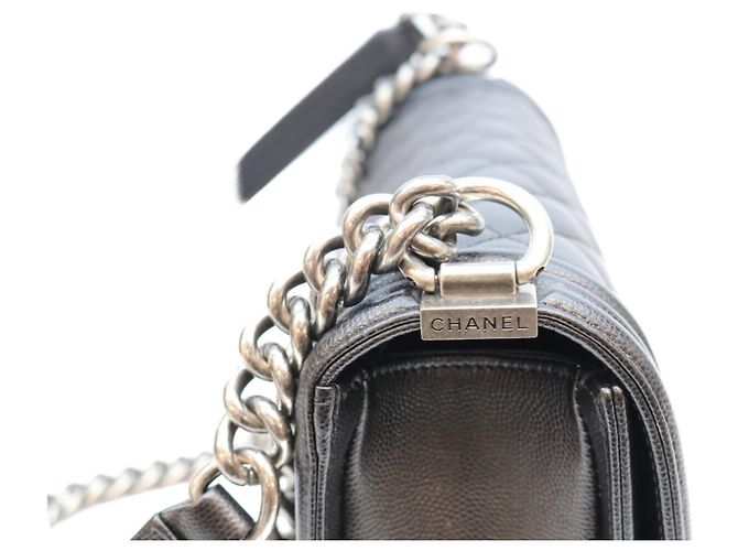 Borsa a tracolla Chanel Boy Chanel 25 Medium Nero - vista 9