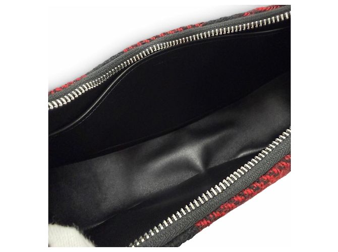 Céline CELINE 19696 Borsa a spalla Medium Ava Check Nero Rosso - vista 7