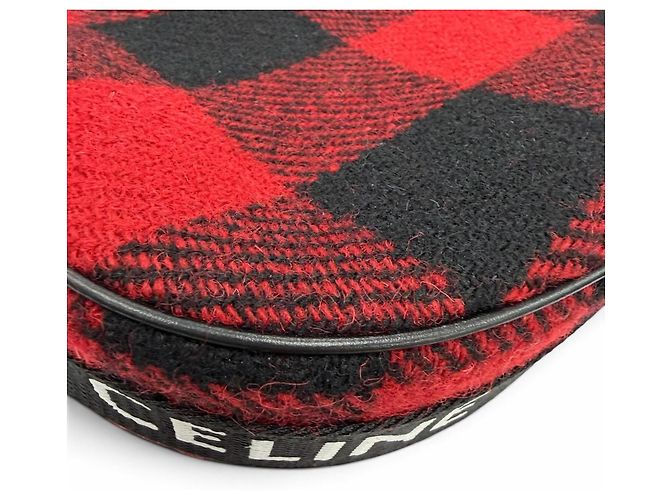 Céline CELINE 19696 Borsa a spalla Medium Ava Check Nero Rosso - vista 8