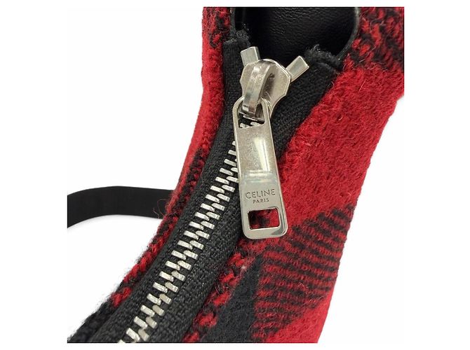 Céline CELINE 19696 Borsa a spalla Medium Ava Check Nero Rosso - vista 9