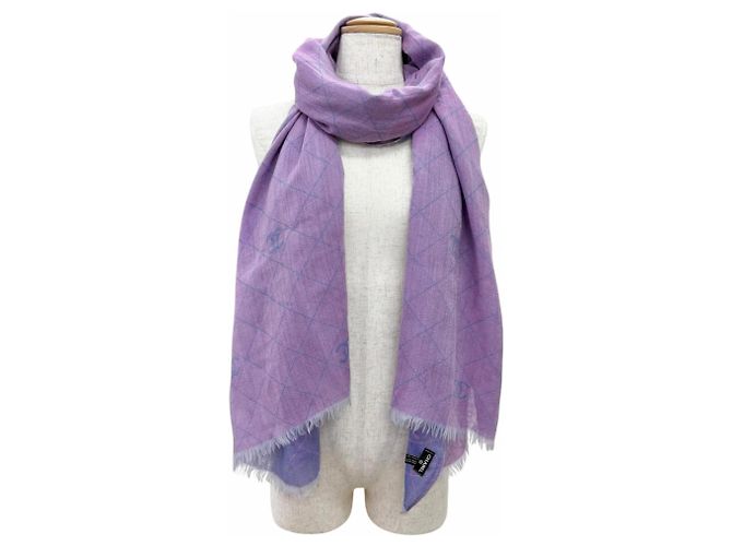 Chanel 13S Cashmere Cotton Stole Purple - view 2