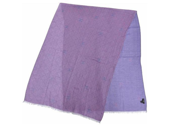 Chanel 13S Cashmere Cotton Stole Purple - view 3