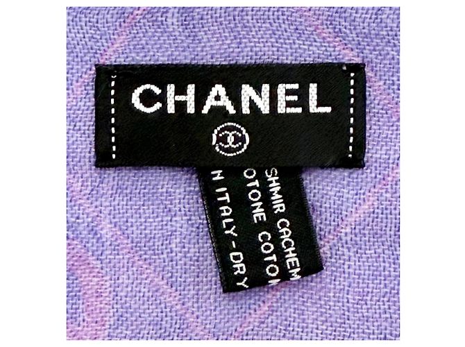 Chanel 13S Cashmere Cotton Stole Purple - view 7