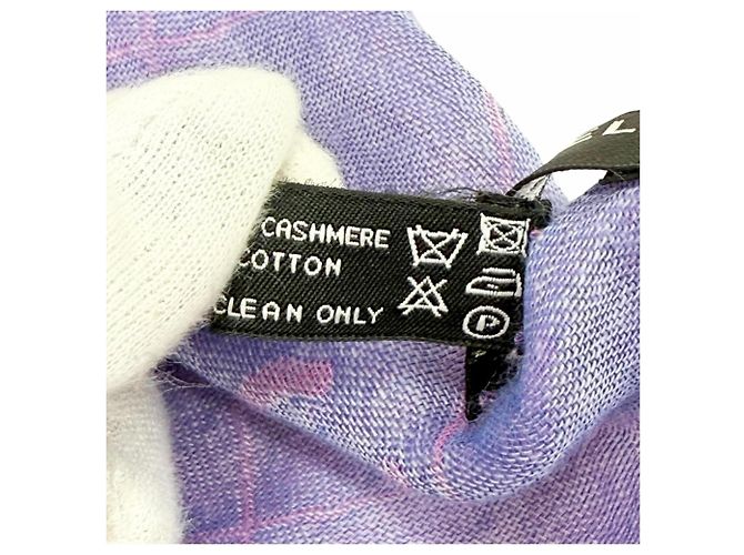 Chanel 13S Cashmere Cotton Stole Purple - view 8