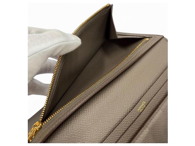 Hermès Hermes Bearn Soufflé Long Wallet Taupe - view 6