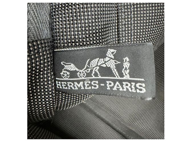 Hermès Borsa Tote Hermes Herline MM Gray Canvas Marrone - vista 11