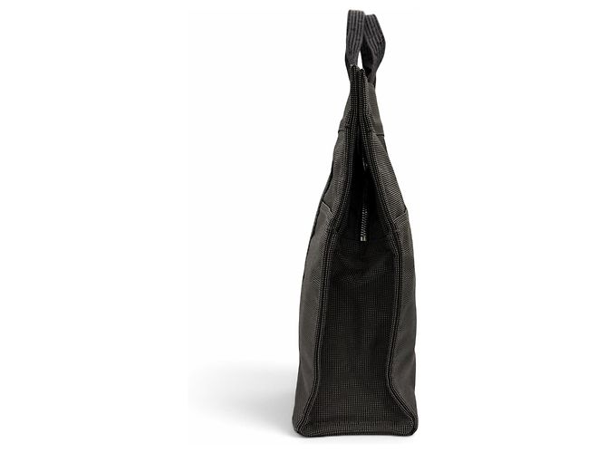 Hermès Borsa Tote Hermes Herline MM Gray Canvas Marrone - vista 3