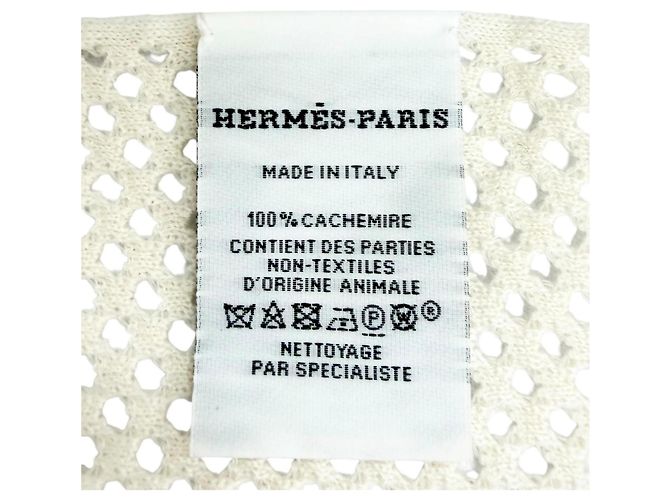 Hermès Hermes Stola aus Kaschmir in Elfenbein Roh - Ansicht 6