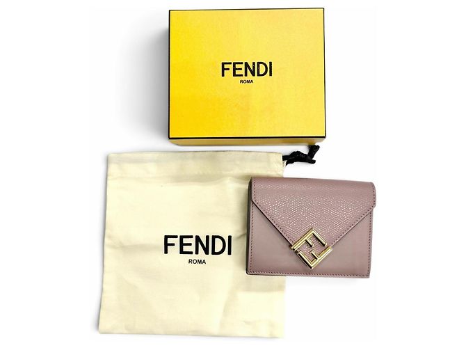 Fendi Purple Leather Tri-fold Wallet - view 2