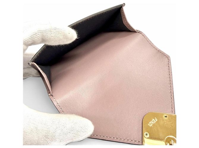 Fendi Purple Leather Tri-fold Wallet - view 7