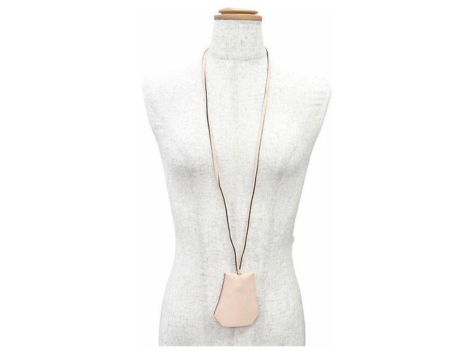 Hermès Collana con pendente in pelle Rose Eglantine Hermes Rosa - vista 3