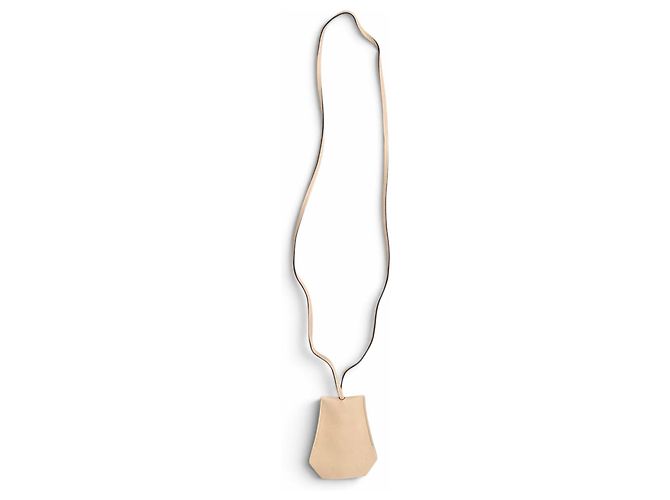 Hermès Collana con pendente in pelle Rose Eglantine Hermes Rosa - vista 4
