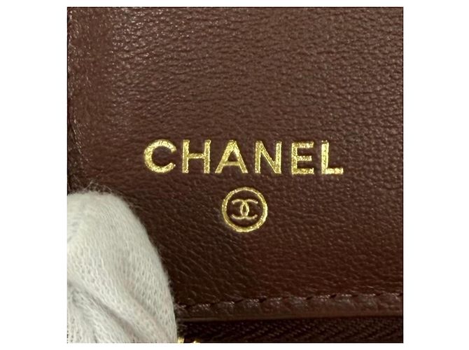 Cartera bi-fold de piel Chanel Castaño - vista 10