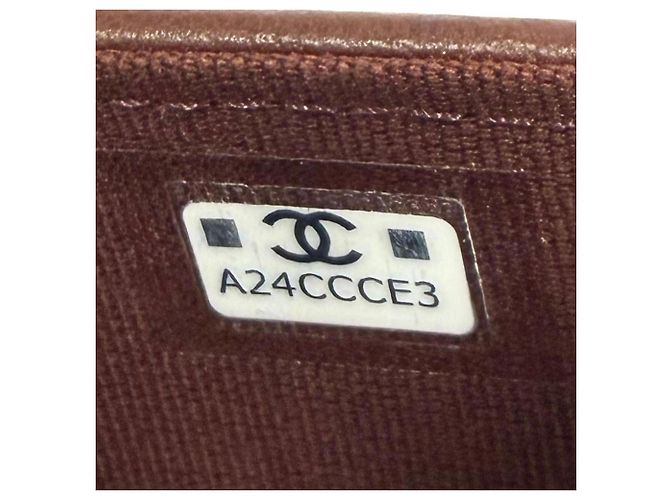 Cartera bi-fold de piel Chanel Castaño - vista 12