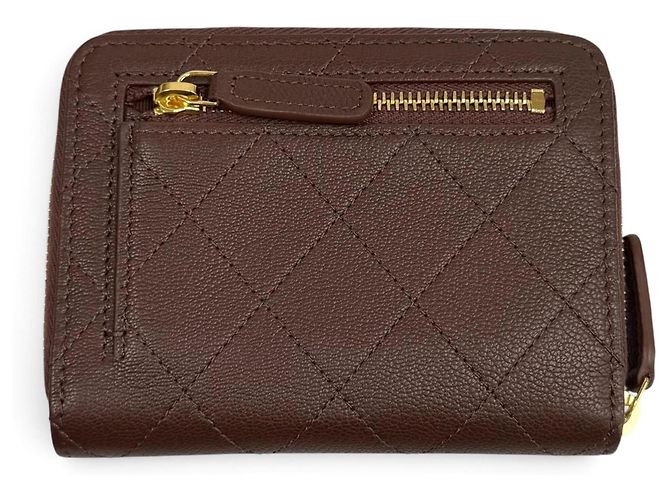 Cartera bi-fold de piel Chanel Castaño - vista 3