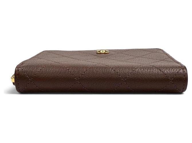 Cartera bi-fold de piel Chanel Castaño - vista 4