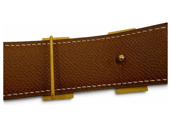 Hermès HERMES Vintage Wendelgürtel aus Leder Braun Schwarz - Ansicht 6