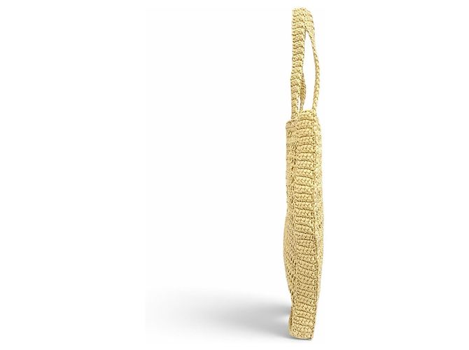 Prada Triangle Logo Raffia Crochet Tote Bag - Ansicht 4
