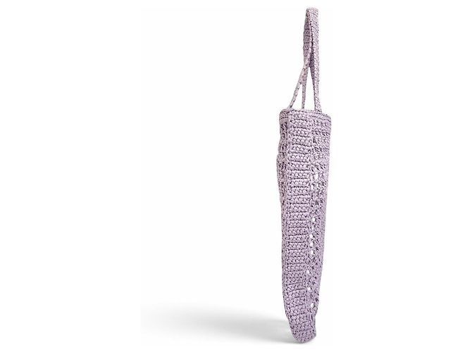 Borsa Tote Prada in crochet di rafia Porpora - vista 5
