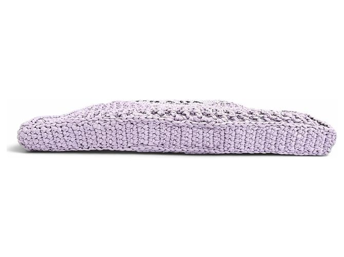 Borsa Tote Prada in crochet di rafia Porpora - vista 6