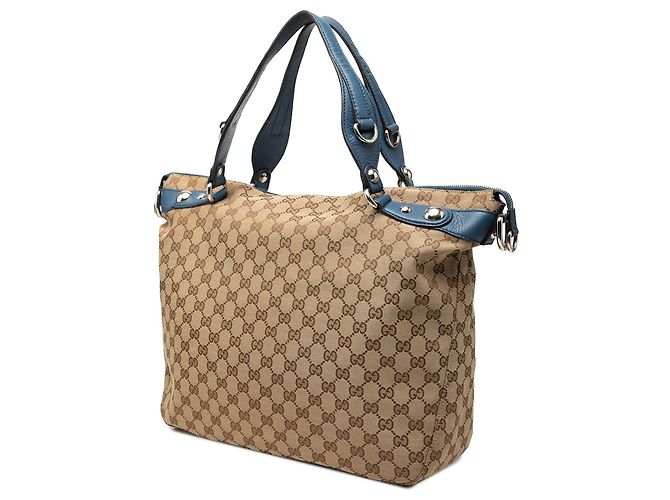 Borsa Satchel Gucci Beige GG Canvas Icon Bit - vista 2