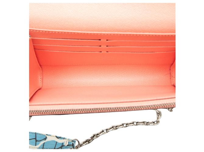 Louis Vuitton Blue Epi Aqua Twist Wallet on Chain - vista 4