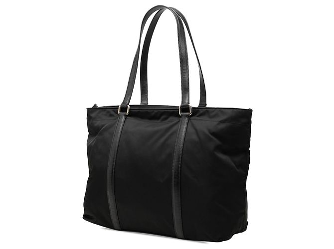Prada Black Saffiano Trimmed Tessuto Tote - view 2