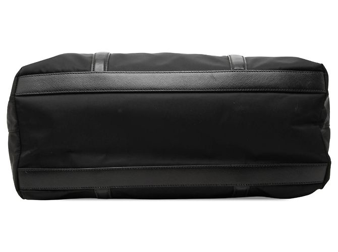 Prada Black Saffiano Trimmed Tessuto Tote - view 3