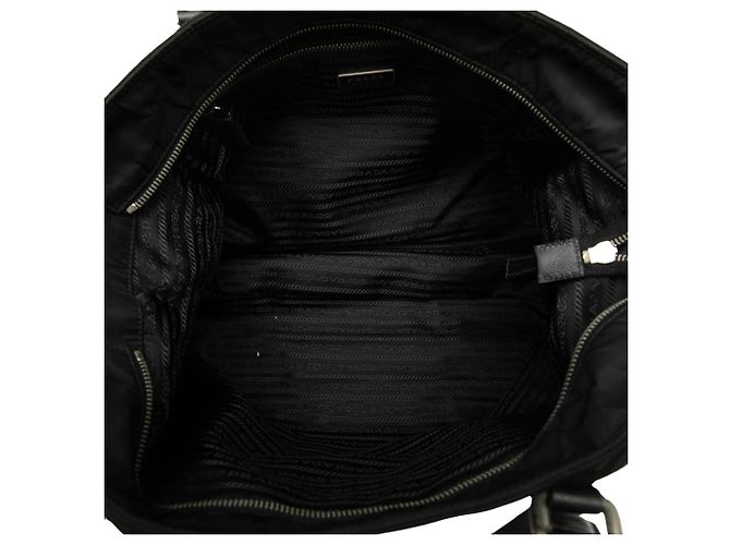 Prada Black Saffiano Trimmed Tessuto Tote - view 4