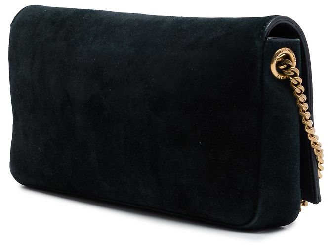 Borsa Kate 99 Monogram con Nappine in Camoscio Nero Saint Laurent - vista 2
