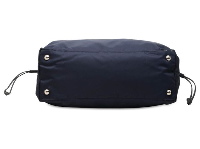 Prada Blue Saffiano Trimmed Tessuto Tote Blau Dunkelblau - Ansicht 3