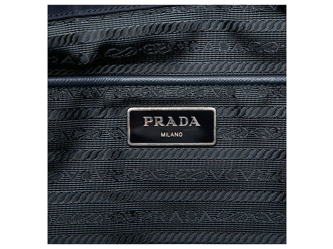 Prada Blue Saffiano Trimmed Tessuto Tote Blau Dunkelblau - Ansicht 5