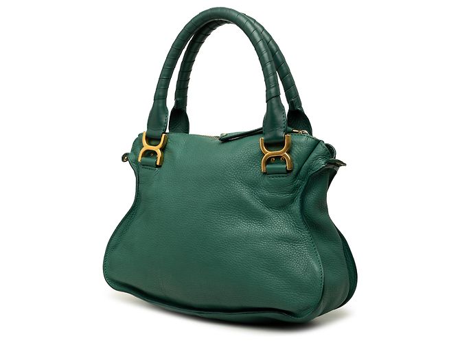 Sac Satchel Marcie Chloé en cuir vert taille Medium - vue 2
