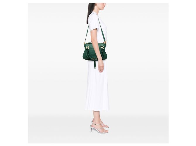 Sac Satchel Marcie Chloé en cuir vert taille Medium - vue 6