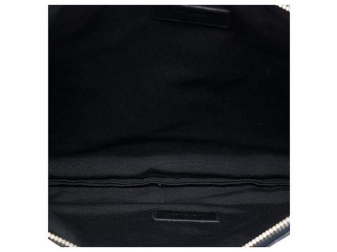 Saint Laurent Porta-tablet con zip Blue Grain De Poudre Blu navy - vista 4