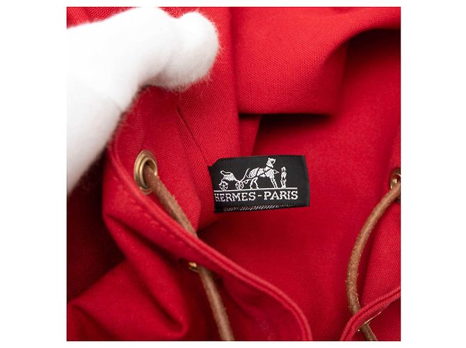 Hermès Red Toile Polochon Mimile Rosso - vista 5