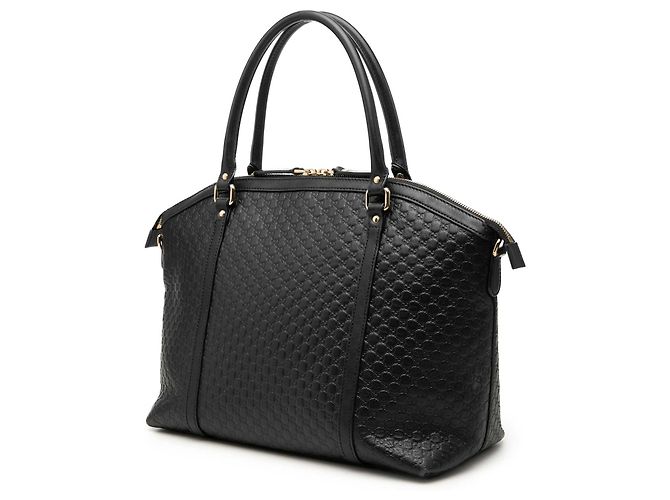 Borsa Satchel Dome Gucci Large Microguccissima Nera Nero - vista 2