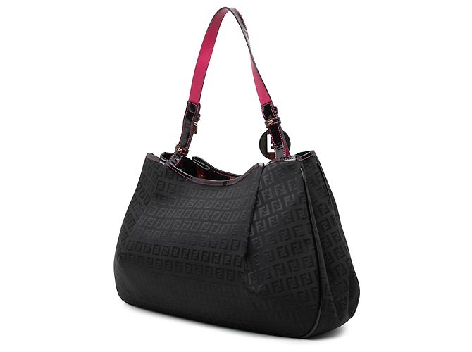 Borsa a tracolla Fendi in tela Zucchino nera Nero - vista 2