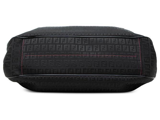 Borsa a tracolla Fendi in tela Zucchino nera Nero - vista 3