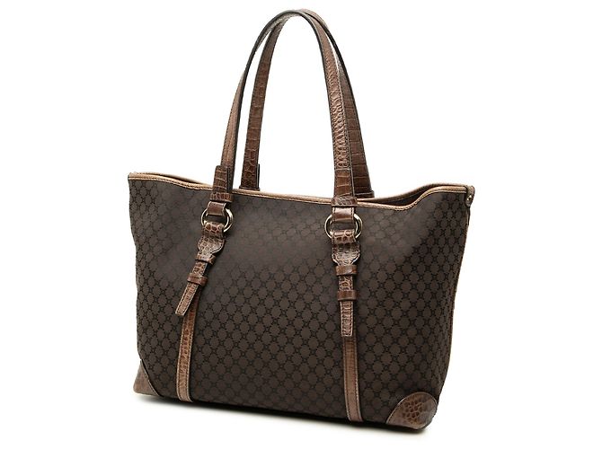 Céline Bolso Tote Celine Brown Macadam Canvas Castaño Marrón oscuro - vista 2
