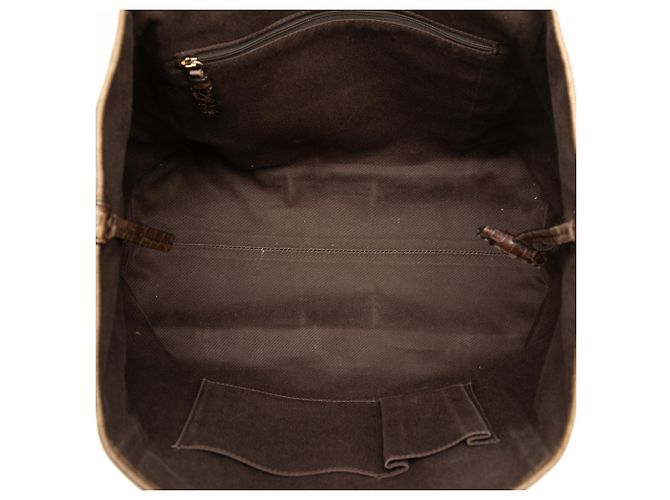 Céline Bolso Tote Celine Brown Macadam Canvas Castaño Marrón oscuro - vista 4