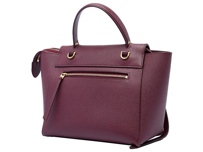Belt Bag Céline Bolso cinturón Celine de piel de ternera micrograneada roja Burdeos - vista 2
