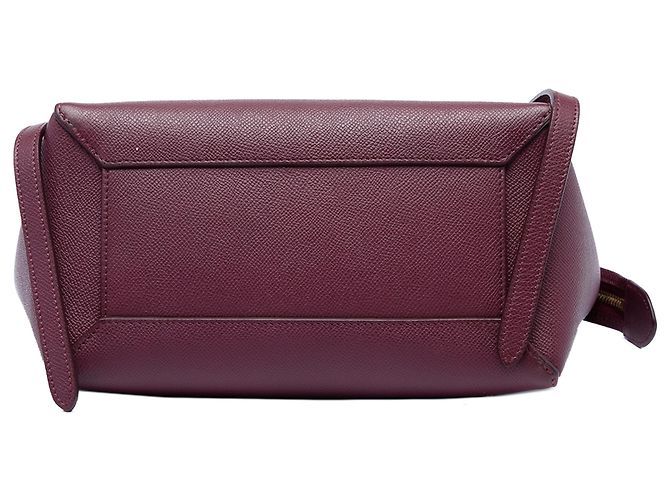 Belt Bag Céline Bolso cinturón Celine de piel de ternera micrograneada roja Burdeos - vista 3